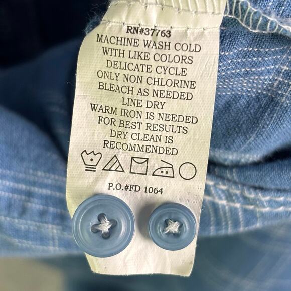 CUBAVERA Slim Fit linen Blend Button Front Long Sleeve Plaid Shirt Mens Size XXL - Picture 10 of 12